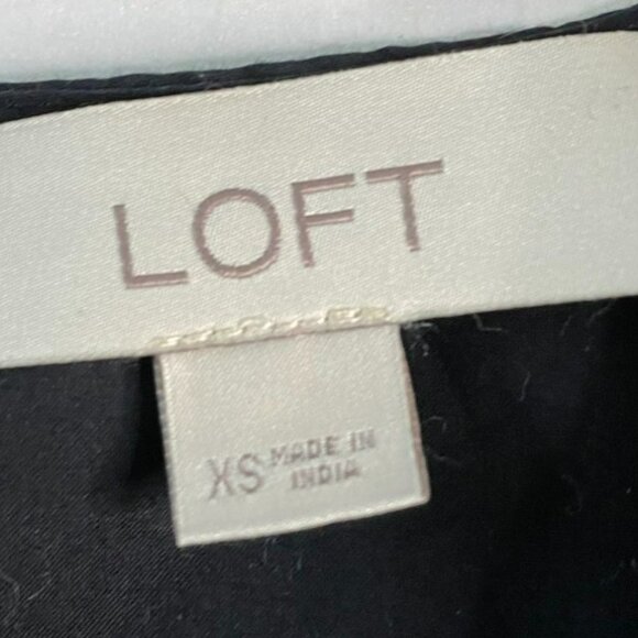 Loft Womens Black Embroidered Blouse with Bell Sleeves Size XS Boho Fairy Y2K - Picture 3 of 8